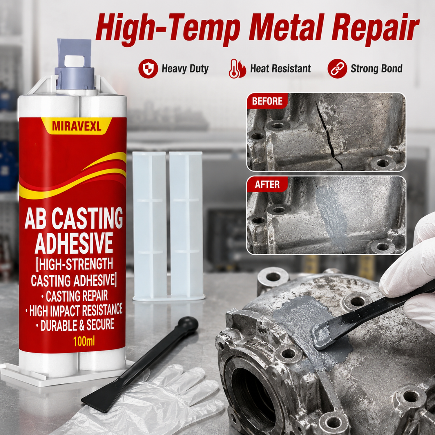 Heavy Equipment Scraper - Heavy Duty High Temp Metal Repair