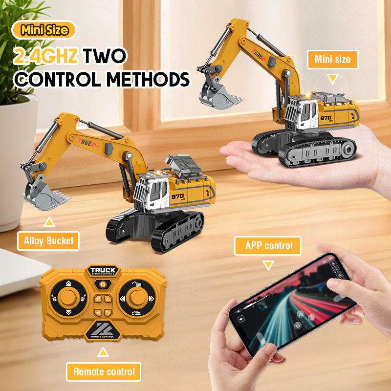 1/64 Mini RC Excavator Crawler - Heavy Equipment Games recension och pris