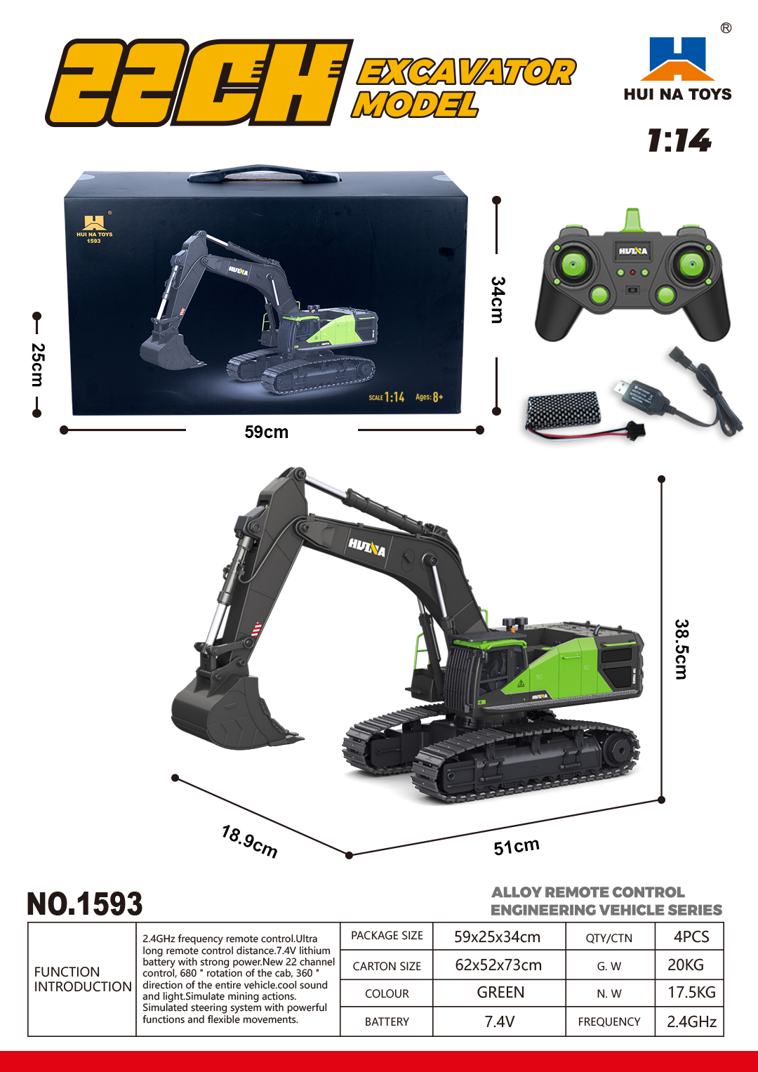 1593 Large remote control engi - Heavy Equipment Games recension och pris
