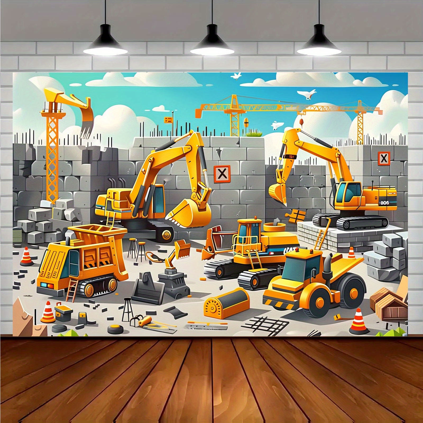 1pc Vivid construction site pa - Heavy Equipment For Construction recension och pris