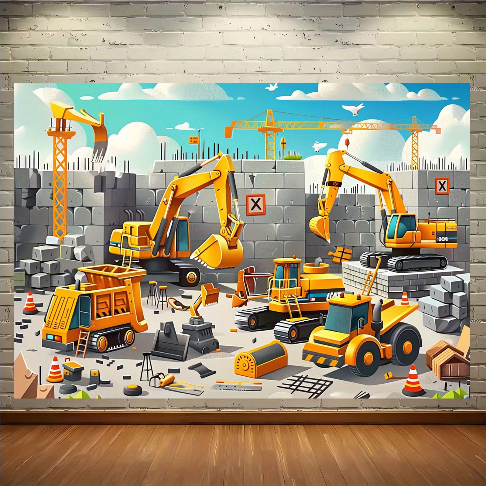 1pc Vivid construction site pa - Heavy Equipment For Construction recension och pris