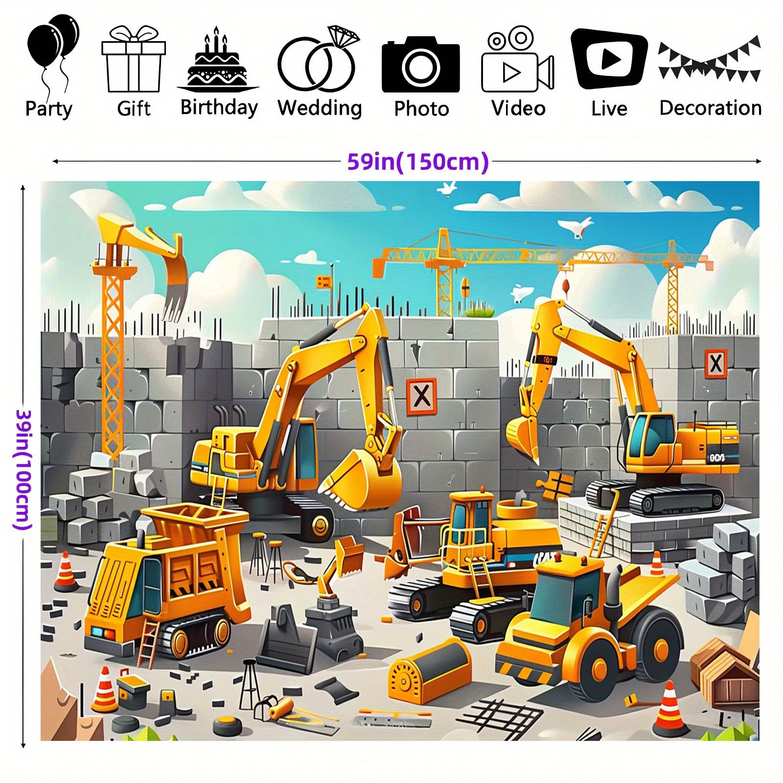 1pc Vivid construction site pa - Heavy Equipment For Construction recension och pris